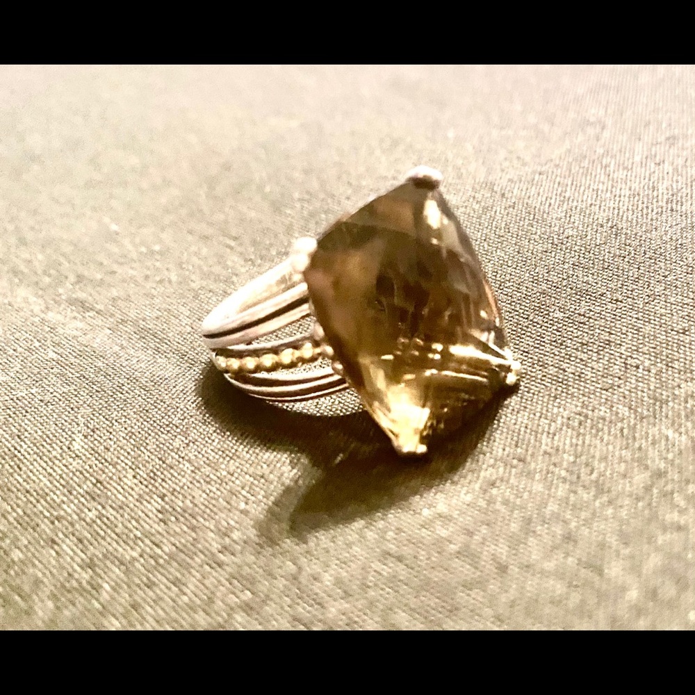 •*smokey quarts lago ring*•